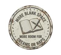 Plaque en métal vide avec inscription « Dreams Study »