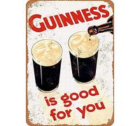 Plaque en métal vintage 20,3 x 30,5 cm - 1929 Guinness is Good You - Décoration murale rétro pour décoration d'intérieur