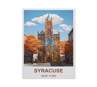Plaque en métal vintage,Affiche de voyage vintage de Syracuse, New York,pour cafés, bars, pubs, magasins, décoration murale amusante et rétro pour homme et femme(20x30cm)8x12 inch-BI26