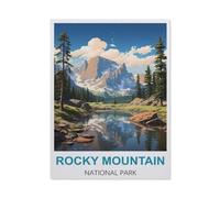 Plaque en métal vintage,Affiche vintage de voyage du parc national des Rocky Mountain,Vintage Art Sign Home Kitchen Bar Cafe Club Cave Décoration Tin Sign(15x30cm)6x12 inch-BW37