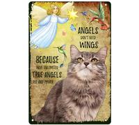 Plaque en métal vintage amusante Angles Don'T Need Wings Because True Have Unlimited Love And Power Cat Butterfly Cave Pub Home Club Coffee Décoration murale 30,5 x 40,6 cm