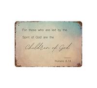 Plaque en métal vintage amusante en aluminium avec inscription « For Those Who are Led by The Spirit of God are The Children of God are The Children of God » - Décoration murale - 30,5 x 45,7 cm