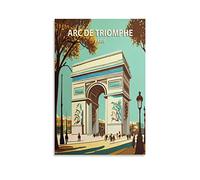 Plaque en métal vintage Arc de Triomphe Paris Idéal pour pub, abri de jardin, bar, bureau, caverne d'homme, maison, chambre, salle à manger, cuisine, cadeau 30 x 40 cm