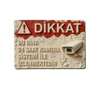 Plaque en métal vintage « Attention This Building Is Monitored by Camera System » - Décoration murale d'intérieur et d'extérieur - 20,3 x 30,5 cm