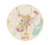 Plaque en métal vintage avec carte de voyage Quito Equateur