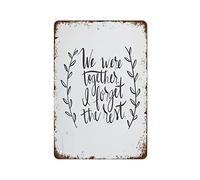 Plaque en métal vintage avec citation de Walt Whitman « We Were Together I Forget The Rest Love » - 30,5 x 20,3 cm