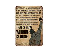 Plaque en métal vintage avec citations inspirantes du film Rocky Balboa - 30,5 x 40,6 cm