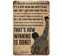 Plaque en métal vintage avec citations inspirantes du film Rocky Balboa pour bar, café, décoration murale pour salon, chambre à coucher, 30,5 x 20,3 cm