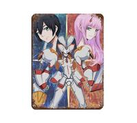 Plaque en métal vintage avec dessin animé japonais Darling in The Franxx Zero Two And Hiro pour pub, club, café, bar, maison - 30 x 40 cm