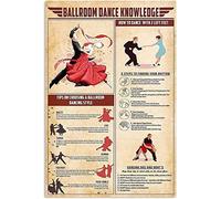 Plaque en métal vintage avec inscription « Ballroom Dance Knowledge » Style & How To Dance With 2 Left Feet Art Poster Office People Cave Coffee Shop Club Garage Hôtel Magasins Salon Maison 20,3 x
