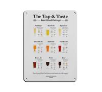 Plaque en métal vintage avec inscription « Beer and Food Pairings » - Décoration murale rétro - 30 x 40 cm