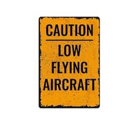 Plaque en métal vintage avec inscription « Caution Low Flying Aircraft » - 20,3 x 30,5 cm