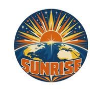 Plaque en métal vintage avec inscription « Celestial Space Earth Sunrise Orbit »