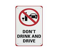 Plaque en métal vintage avec inscription « Don't Drink And Drive » - Décoration murale de cuisine de campagne - Décoration murale de maison ou de garage - 30,5 x 20,3 cm