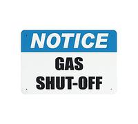 Plaque en métal vintage avec inscription « Gas Shut Off Hazard » - Décoration murale - Cuisine de campagne - Décoration murale - 20,3 x 30,5 cm