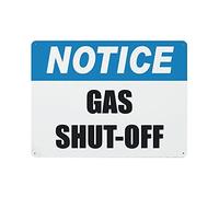Plaque en métal vintage avec inscription « Gas Shut Off Hazard » - Décoration murale - Cuisine de campagne - Décoration murale - 30,5 x 40,6 cm