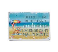 Plaque en métal vintage avec inscription « German Officially Retired, Even A Legend Retires » - Décoration murale - 20,3 x 30,5 cm