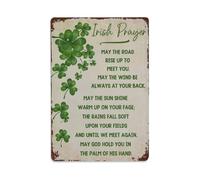Plaque en métal vintage avec inscription « Good Luck » irlandaise - Décoration murale rétro - 20,3 x 30,5 cm