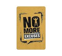Plaque en métal vintage avec inscription « Gym No More Excuses » - Décoration murale de campagne - Cuisine de campagne - Décoration murale de maison ou garage - 30,5 x 20,3 cm