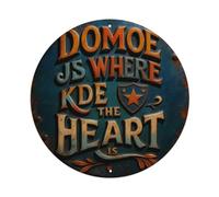 Plaque en métal vintage avec inscription « Home Is Where The Heart Is » - Décoration murale vintage pour bar, garage, café, cuisine, maison - 20,3 x 20,3 cm