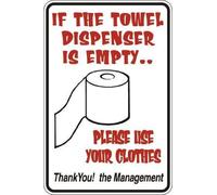 Plaque en métal vintage avec inscription « If The Towel Dispenser is Empty » - 20,3 x 30,5 cm
