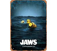 Plaque en métal vintage avec inscription « Jaws Minimal Movie » - 20,3 x 30,5 cm - Pour décoration de maison, bar, pub, garage