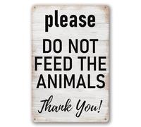Plaque en métal vintage avec inscription « Please Do Not Feed The Animals » - Peinture en fer - Pour la maison, les bars, les restaurants, les cafés, les pubs - 20,3 x 30,5 cm