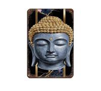 Plaque en métal vintage avec inscription « Radiant Buddha Tranquility Path » pour pub, club, café, bar, maison, décoration murale, affiche rétro, 20 x 30 cm