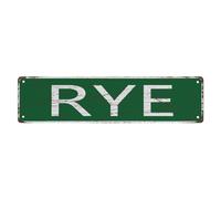 Plaque en métal vintage avec inscription « Rye » - Style rétro - Décoration murale - 10,2 x 40,6 cm