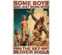 Plaque en métal vintage avec inscription « Some Boys Are Just Born With The Sky In Their Souls » - 20,3 x 30,5 cm