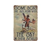 Plaque en métal vintage avec inscription « Some Boys Are Just Born with The Sky In Their Souls » pour maison, bar, pub, cuisine, décoration murale vintage