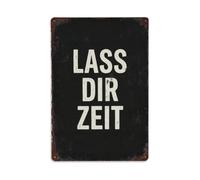Plaque en métal vintage avec inscription « Take Your Time » | Plaque murale de style vintage de 20,3 x 30,5 cm pour café, club, bar, bureau, maison, jardin, porte d'entrée
