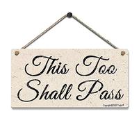 Plaque en métal vintage avec inscription « This Too Shall Pass Look » - Décoration murale - 20,3 x 30,5 cm