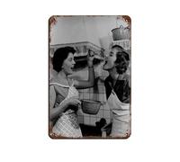 Plaque en métal vintage avec inscription « Women Eating Spaghetti in The Kitchen » pour pub, club, café, bar, maison, décoration murale, affiche rétro, 20 x 30 cm