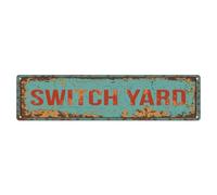 Plaque en métal vintage avec interrupteur | Plaque murale ronde de style vintage de 10,2 x 40,6 cm pour café, club, bar, bureau, maison, jardin, porte d'entrée