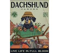 Plaque en métal vintage avec motif de jardin teckel 20,3 x 30,5 cm