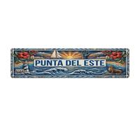 Plaque en métal vintage avec motif drapeau de l'Uruguay Punta Del Este