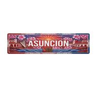 Plaque en métal vintage avec motif drapeau du Paraguay Asuncion