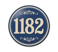 Plaque en métal vintage avec numéro de maison 1182 | Plaque murale ronde de style vintage de 20,3 x 20,3 cm pour café, club, bar, bureau, maison, jardin, porte d'entrée