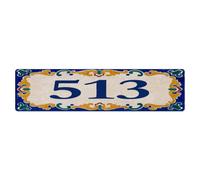 Plaque en métal vintage avec numéro de maison 513 | Plaque murale de style vintage pour café, bar, bureau, maison, jardin, porte d'entrée, chambre à coucher