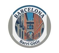 Plaque en métal vintage avec rues gothiques Barcelone - Décoration murale pour café, bar, bureau, maison, jardin - 20,3 x 20,3 cm