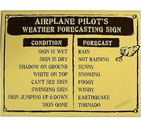 Plaque en métal vintage Aviation Pilot's Weather Forecast 15,2 x 20,3 cm