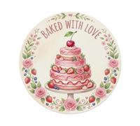 Plaque en métal vintage Baked With Love Kitchen Cake Accent