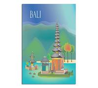 Plaque en métal vintage Bali - Décoration murale rustique - Pour café, bar, chambre à coucher, maison - 20 x 30 cm