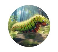 Plaque en métal vintage Caterpillar on The Rock - Décoration murale pour café, bar, bureau, jardin - 20,3 x 20,3 cm