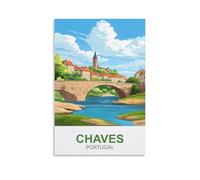 Plaque en métal vintage Chaves Portugal, décoration murale pour la maison, 15 x 30 cm