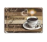 Plaque en métal vintage « Christ offers pargiveness For Everyone Everywhere » - Décoration murale amusante pour salle de bain, café, bar, bureau, maison, toilettes, décoration murale - 20,3 x 30,5 cm