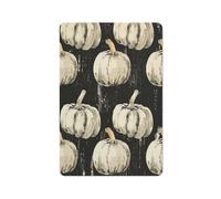 Plaque en métal vintage citrouilles crème pour décoration murale d'Halloween pour bar, pub, club, café, chambre, ferme, blanc, 30 x 20 cm