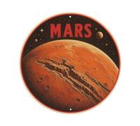 Plaque en métal vintage Cosmos Planetary Orbit Mars Red Planet