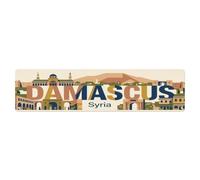 Plaque en métal vintage Damas Voyage Syrie